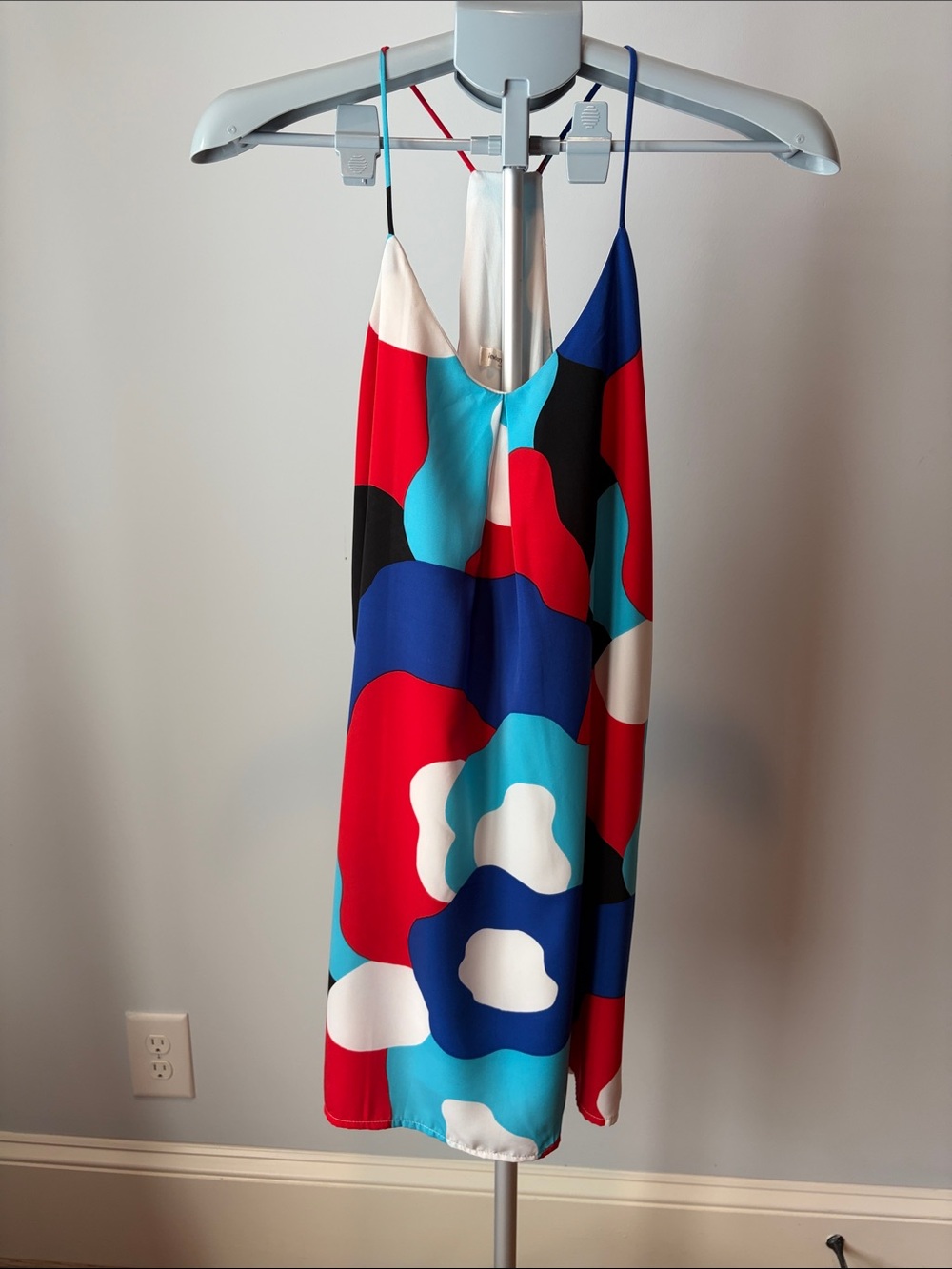 Newbury Kustom Red, Blue, Teal & White Slip Mini Dress